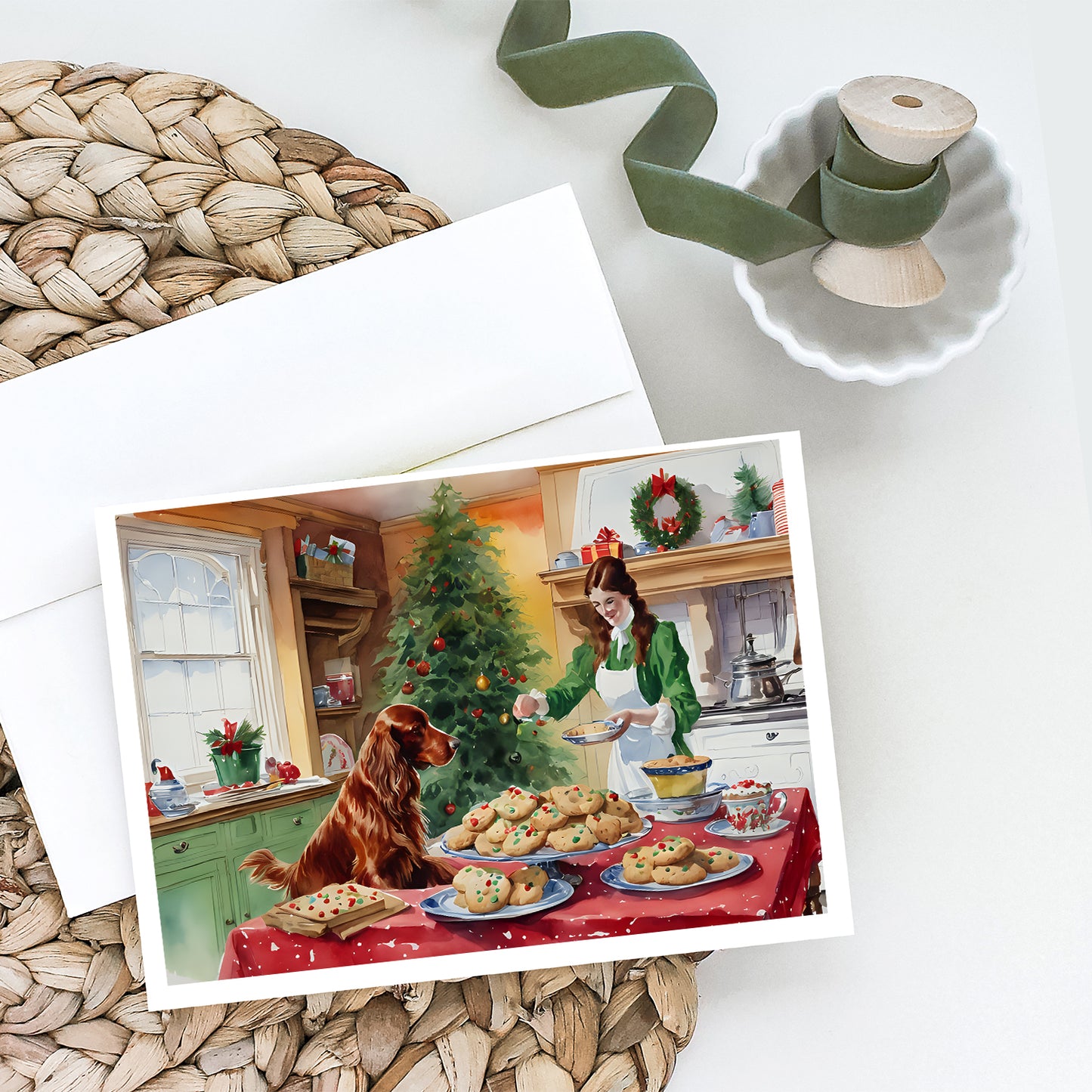 Irish Setter Christmas Cookies Greeting Cards Pack of 8
