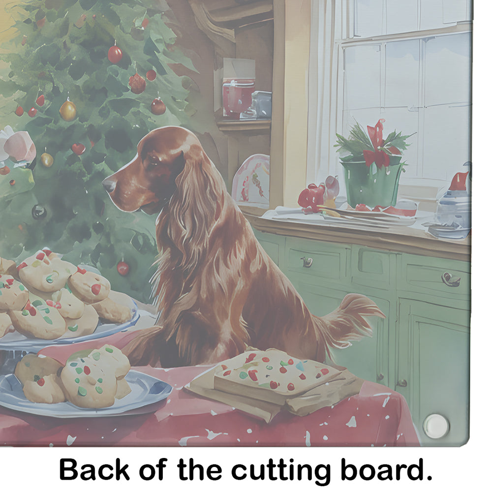 Irish Setter Christmas Cookies Glass Cutting Board