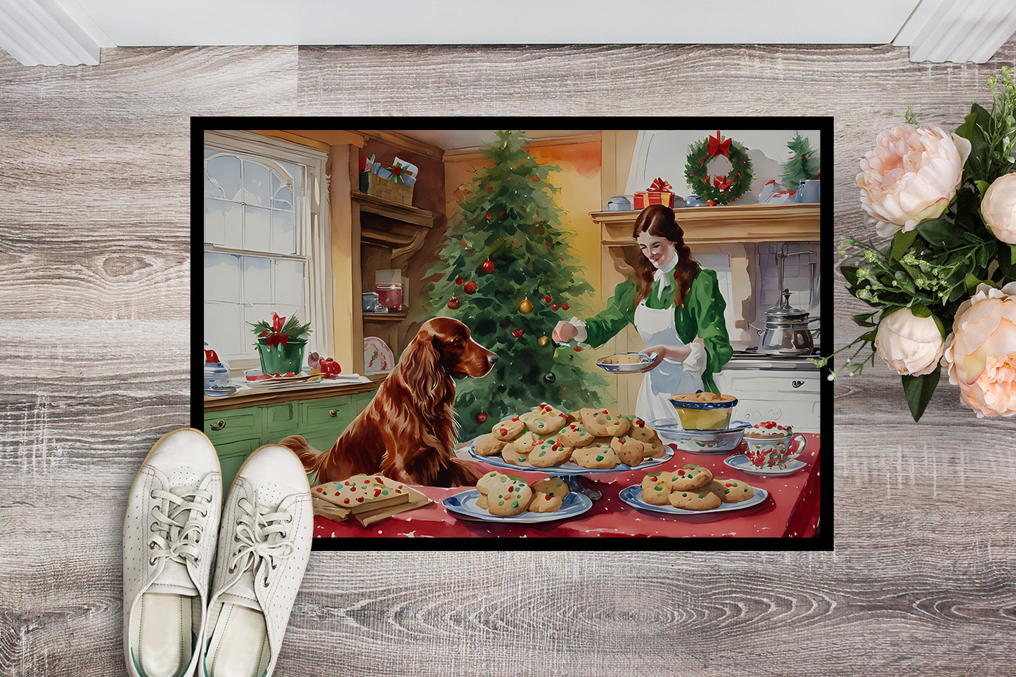 Irish Setter Christmas Cookies Doormat