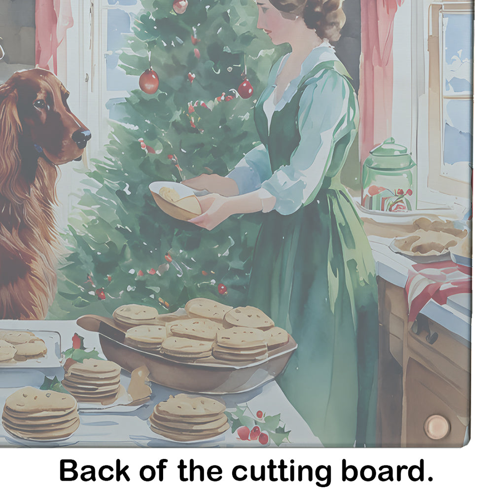 Irish Setter Christmas Cookies Glass Cutting Board