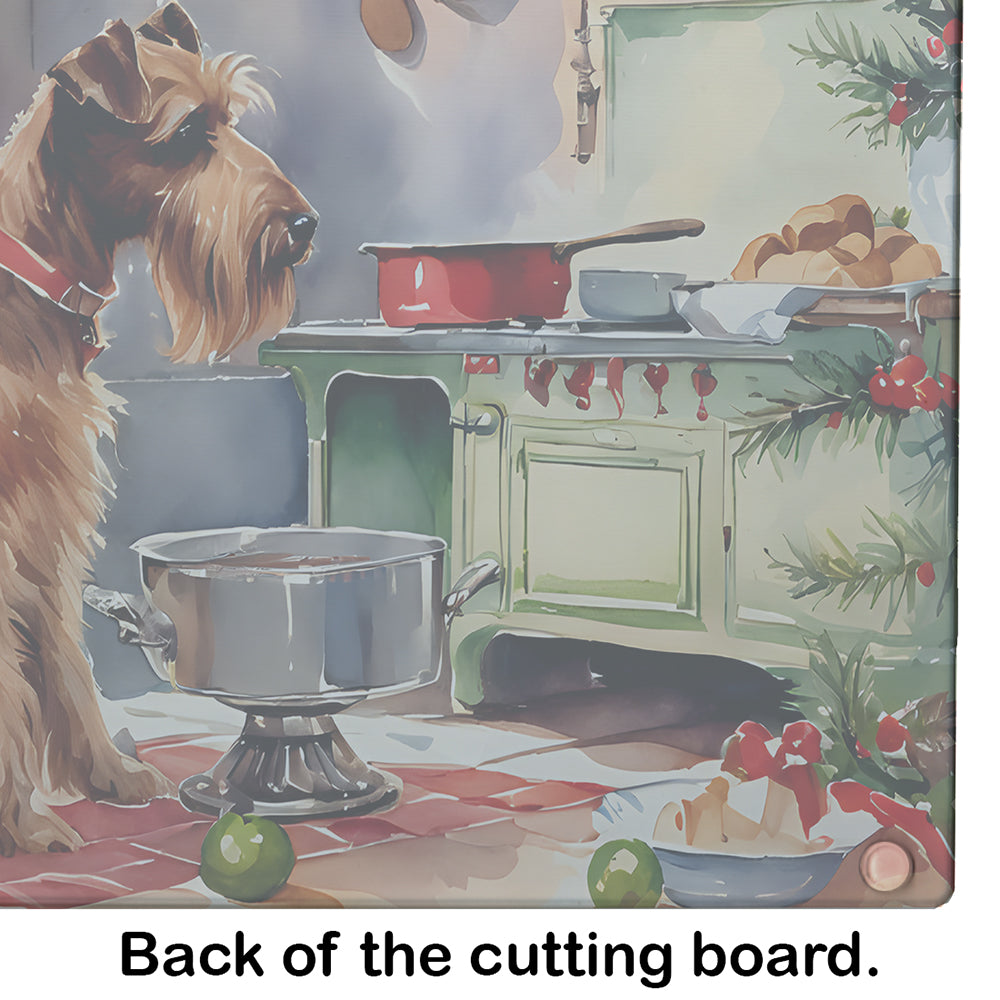 Irish Terrier Christmas Cookies Glass Cutting Board