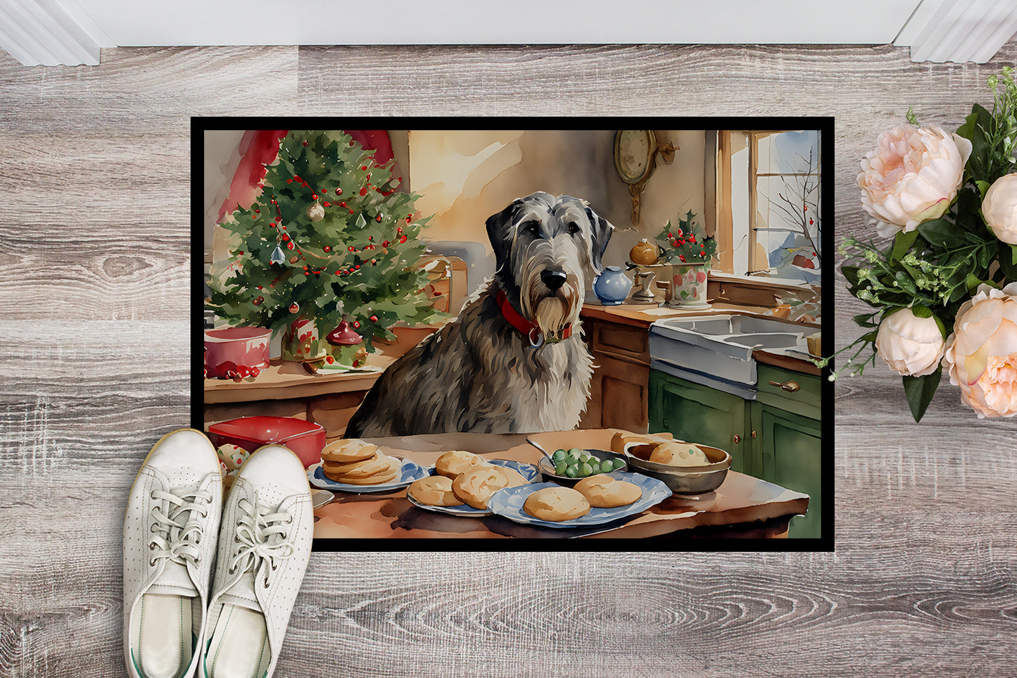 Irish Wolfhound Christmas Cookies Doormat