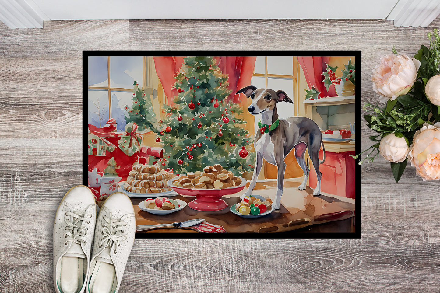 Italian Greyhound Christmas Cookies Doormat