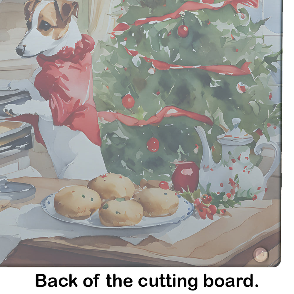 Jack Russell Terrier Christmas Cookies Glass Cutting Board