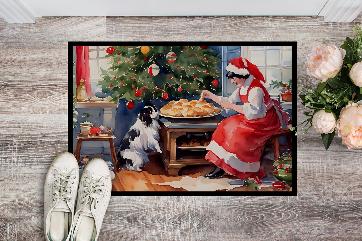 Japanese Chin Christmas Cookies Doormat