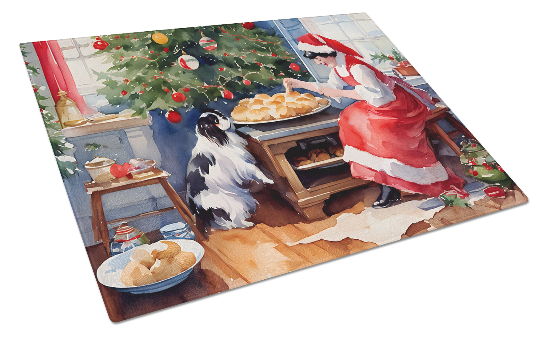 Buy this Japanese Chin Christmas Cookies Glass Cutting Board