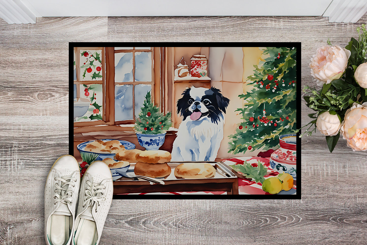 Japanese Chin Christmas Cookies Doormat