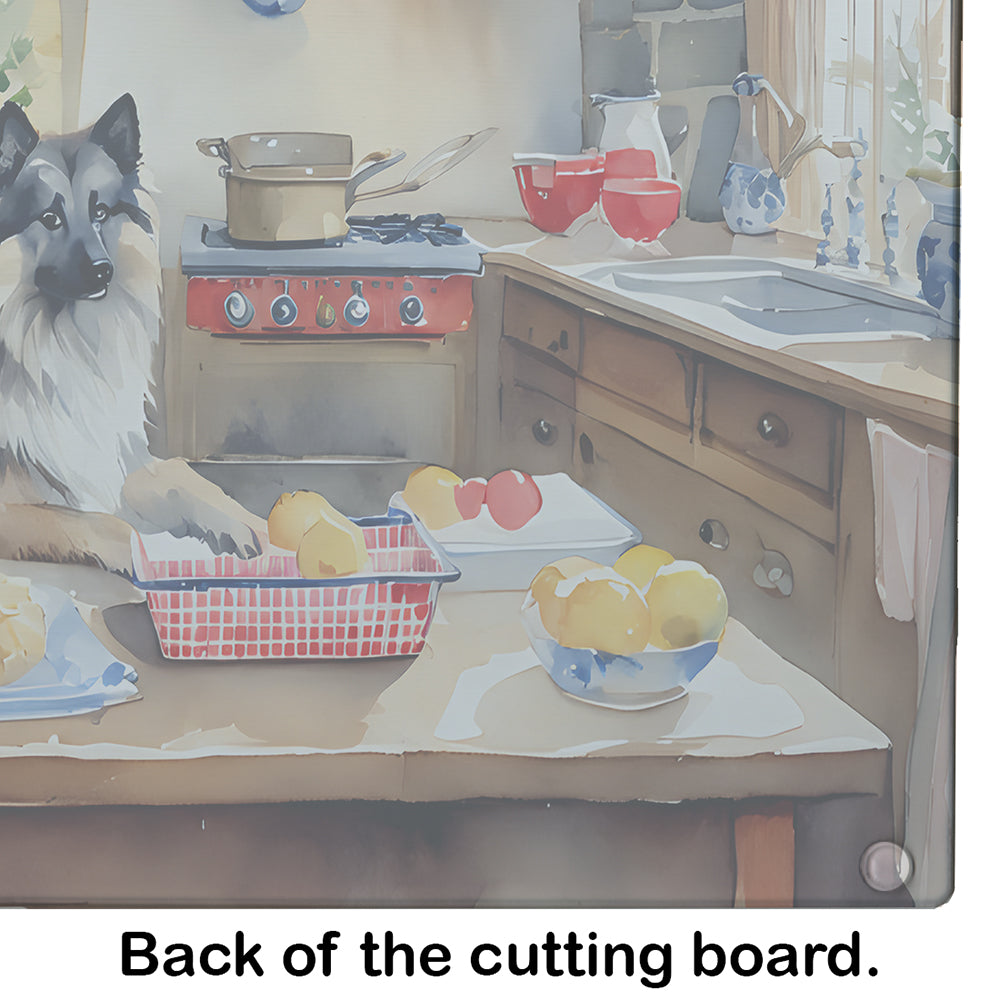 Keeshond Christmas Cookies Glass Cutting Board