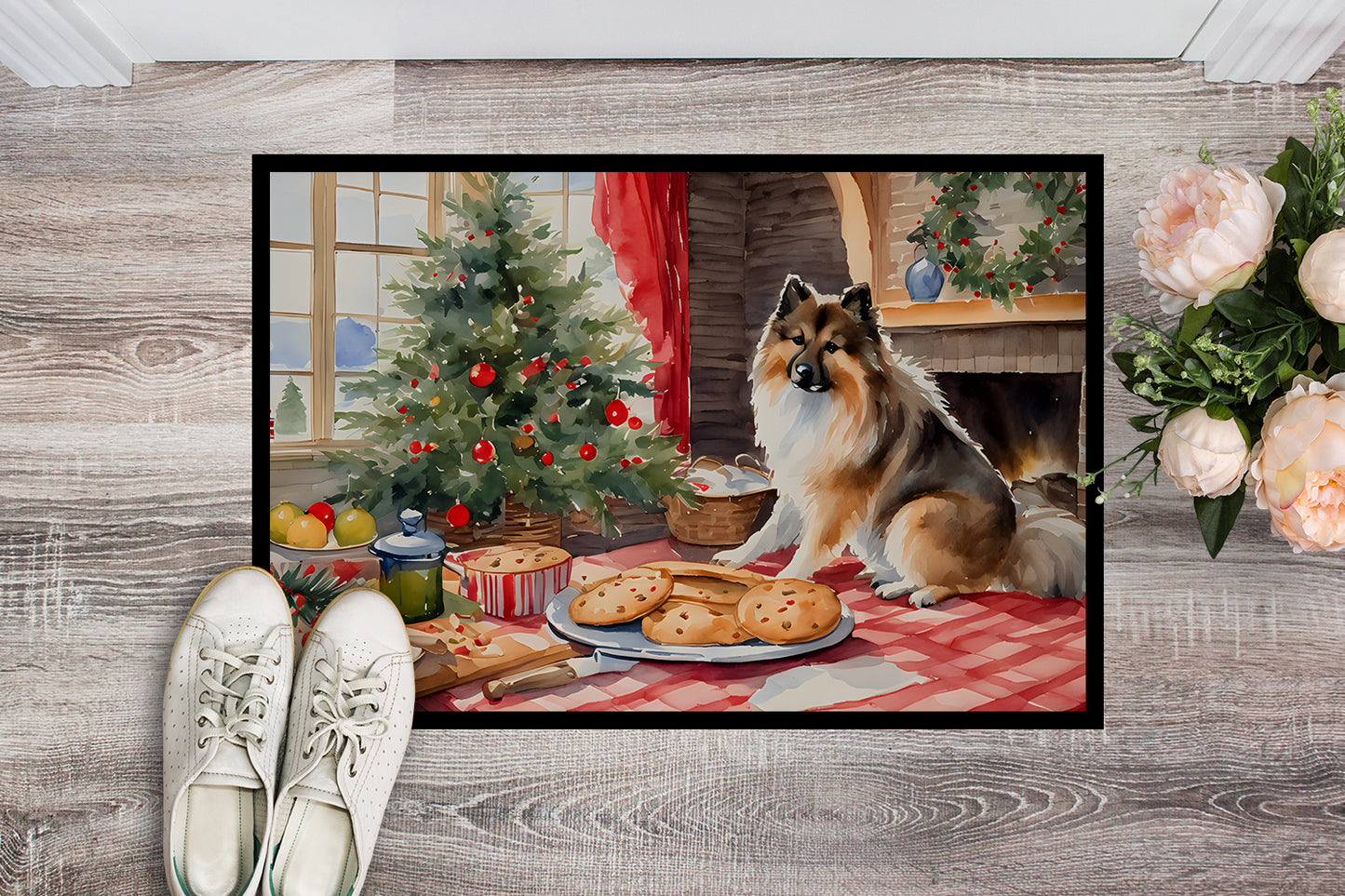 Keeshond Christmas Cookies Doormat