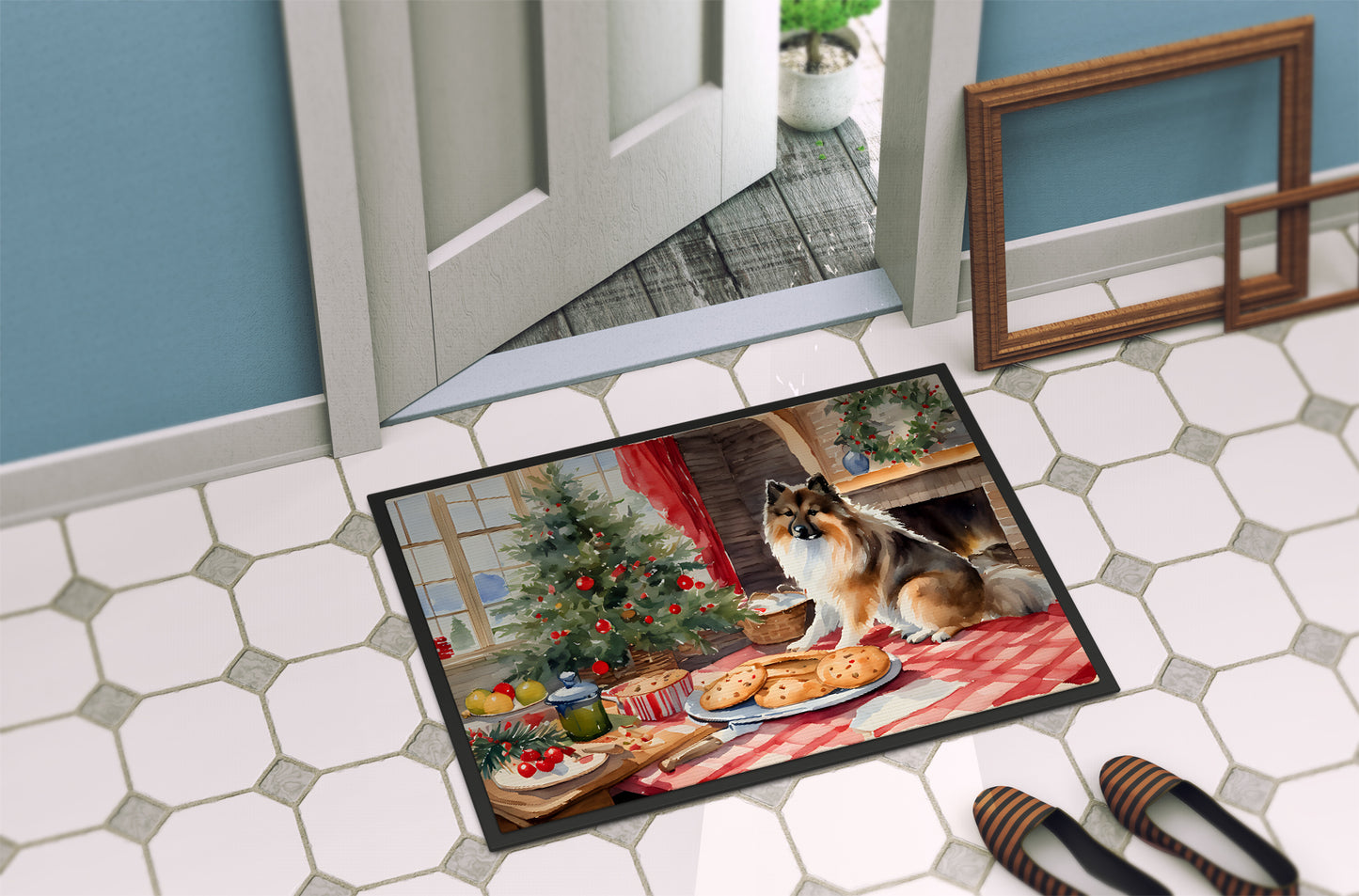 Keeshond Christmas Cookies Doormat