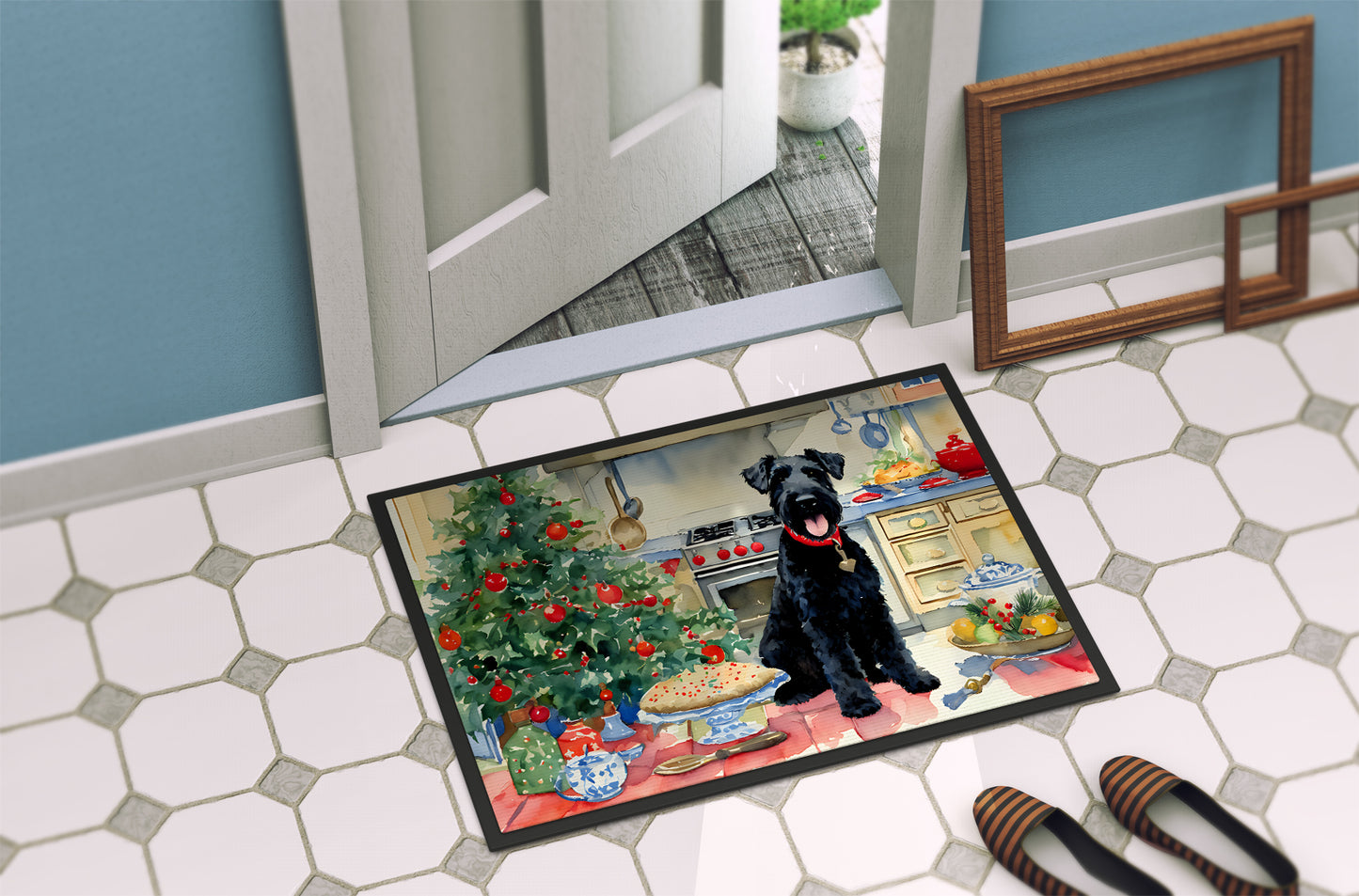 Kerry Blue Terrier Christmas Cookies Doormat