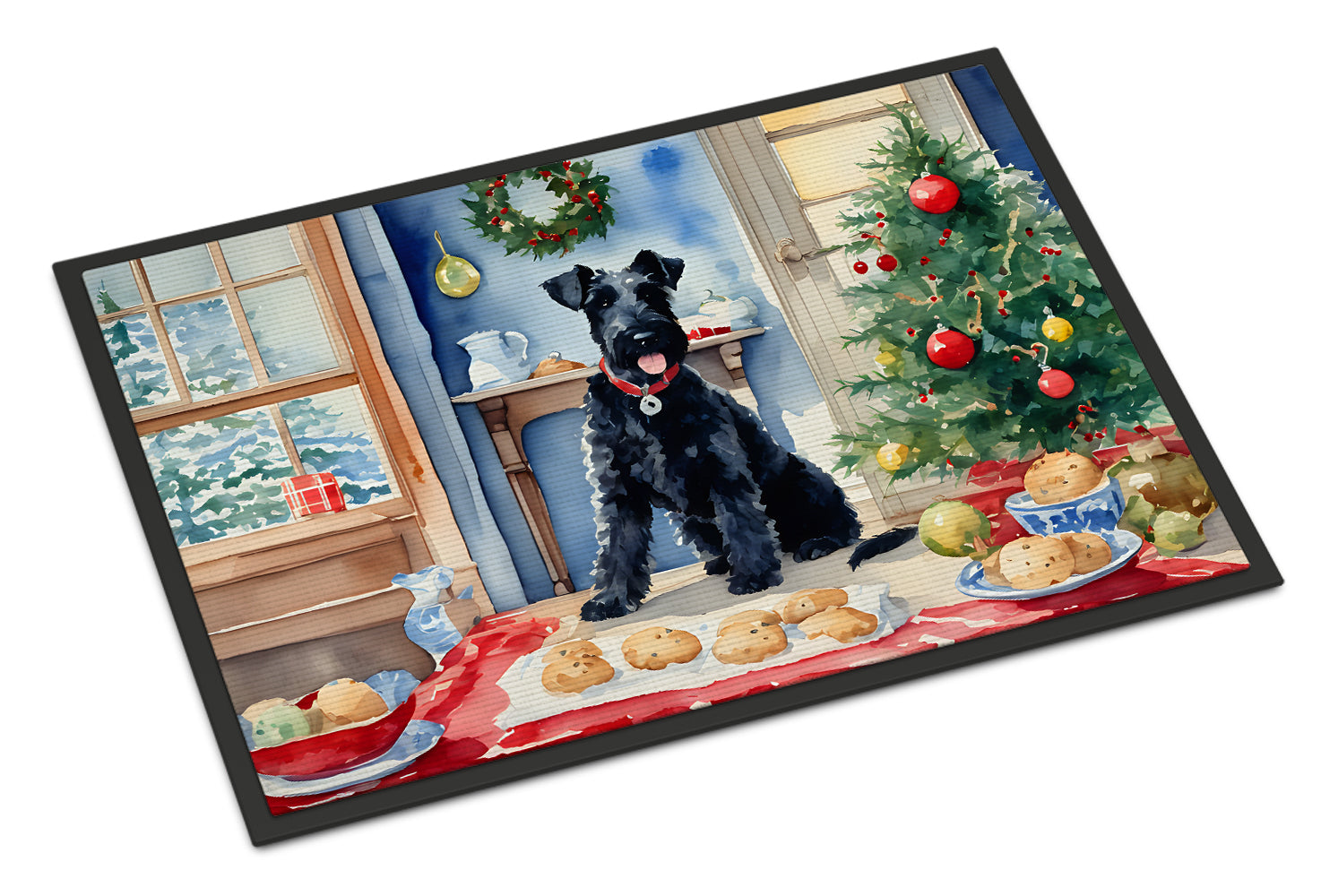 Buy this Kerry Blue Terrier Christmas Cookies Doormat