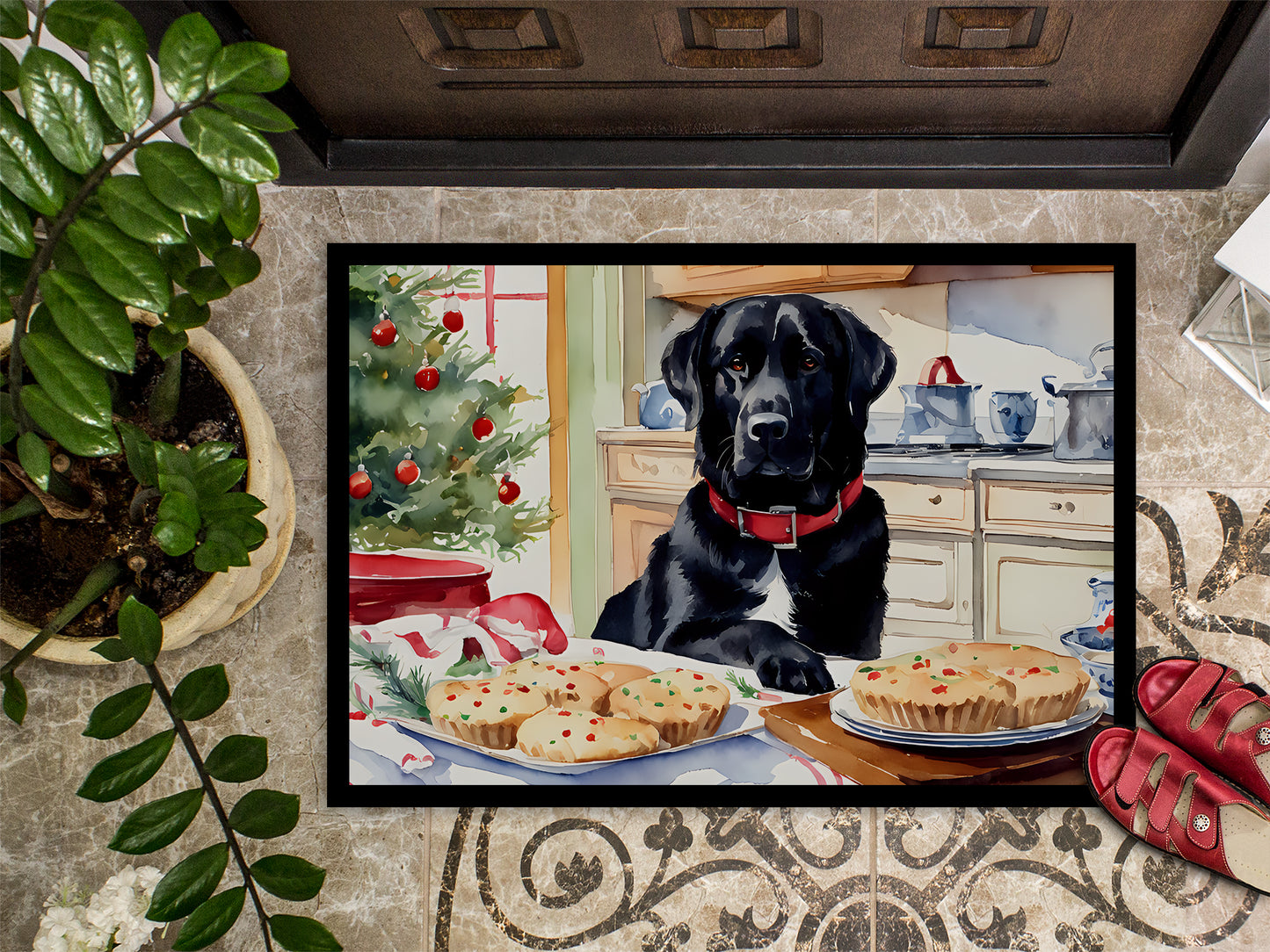 Labrador Retriever Christmas Cookies Doormat