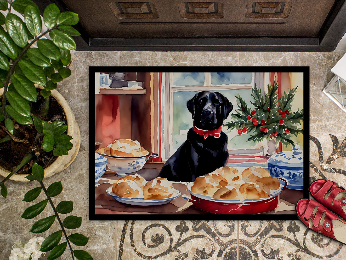 Labrador Retriever Christmas Cookies Doormat