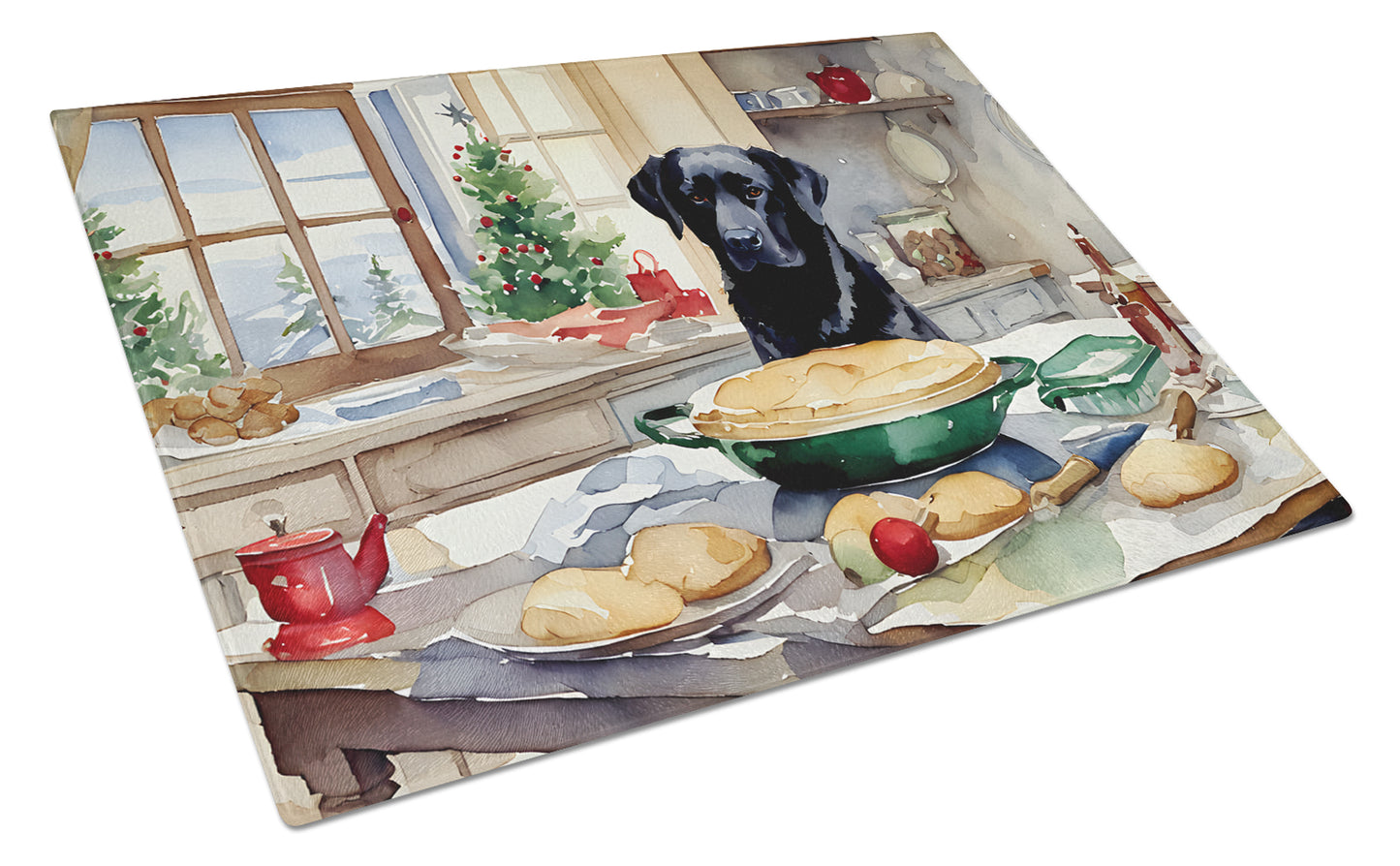 Buy this Labrador Retriever Christmas Cookies Glass Cutting Board