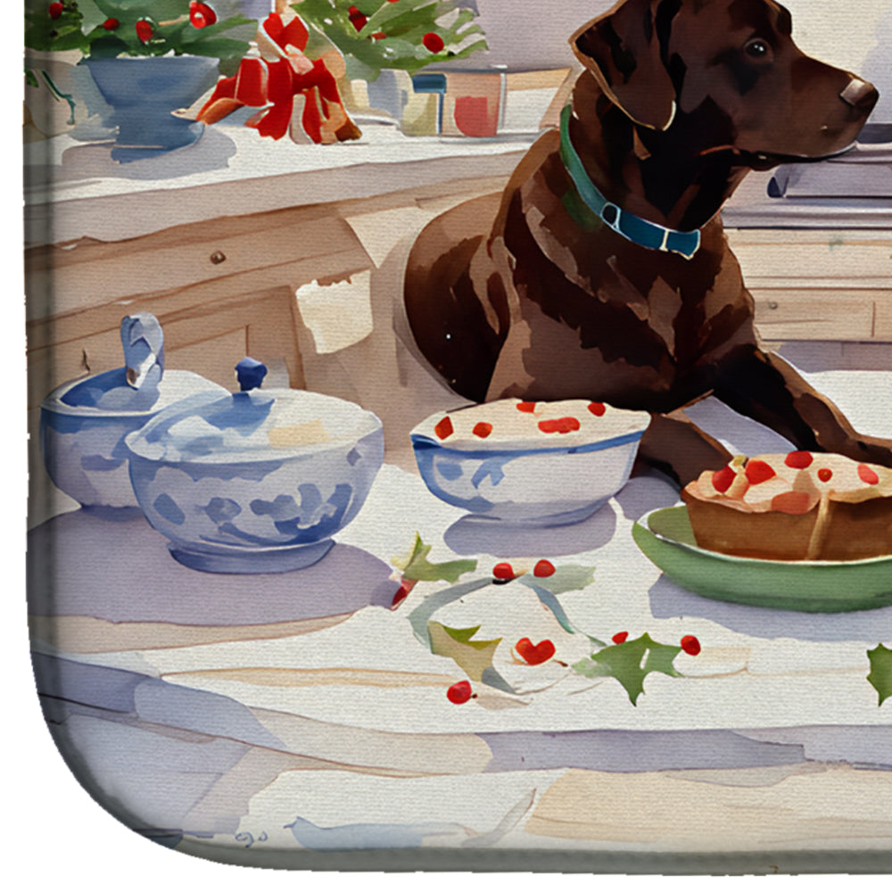 Labrador Retriever Christmas Cookies Dish Drying Mat