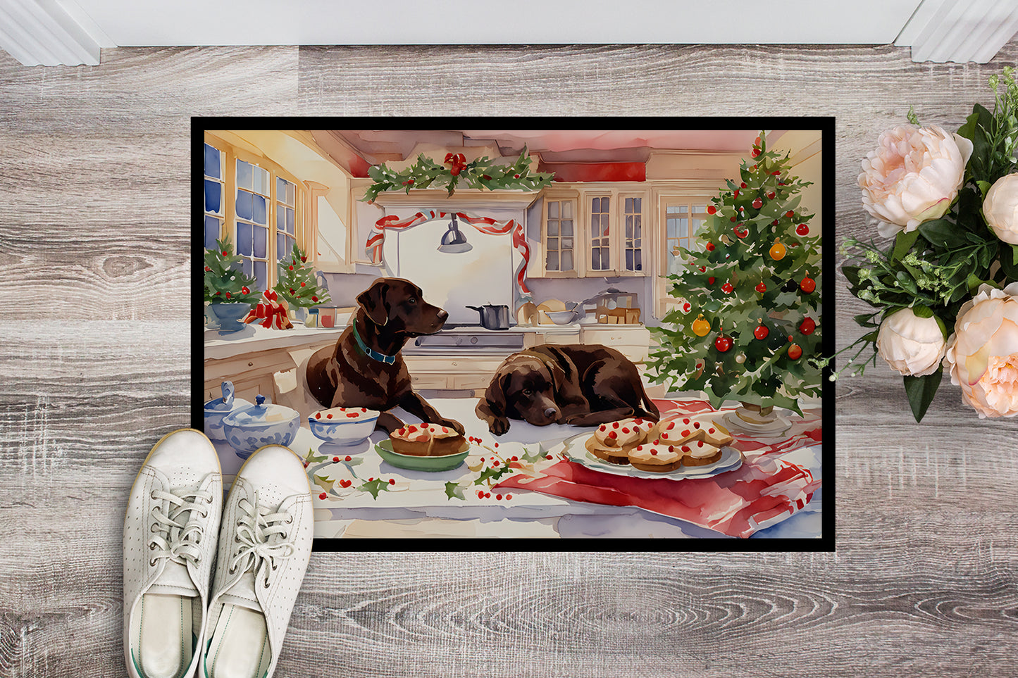 Labrador Retriever Christmas Cookies Doormat