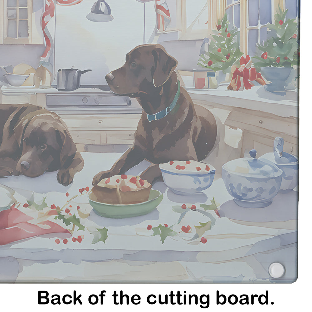 Labrador Retriever Christmas Cookies Glass Cutting Board