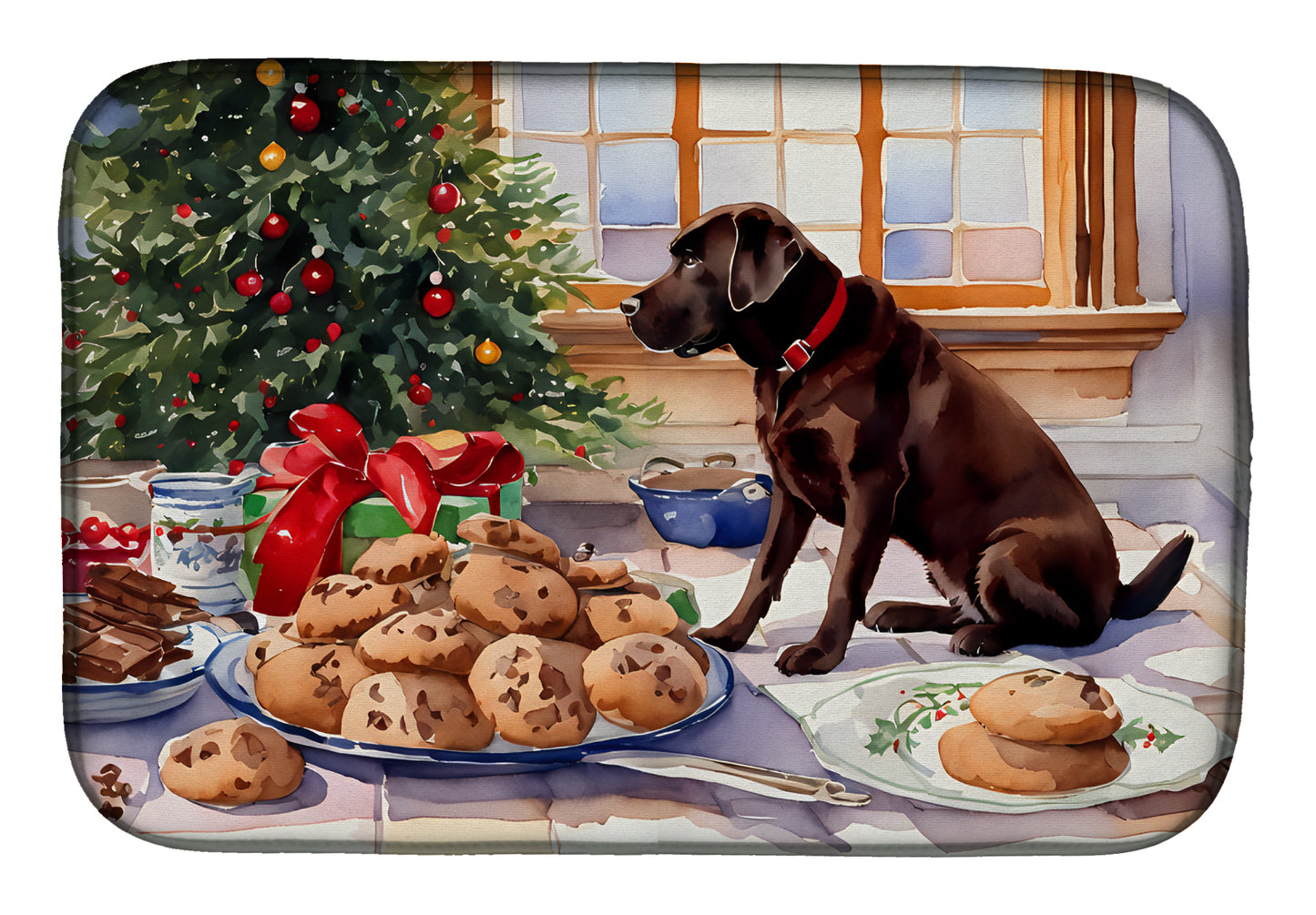 Buy this Labrador Retriever Christmas Cookies Dish Drying Mat