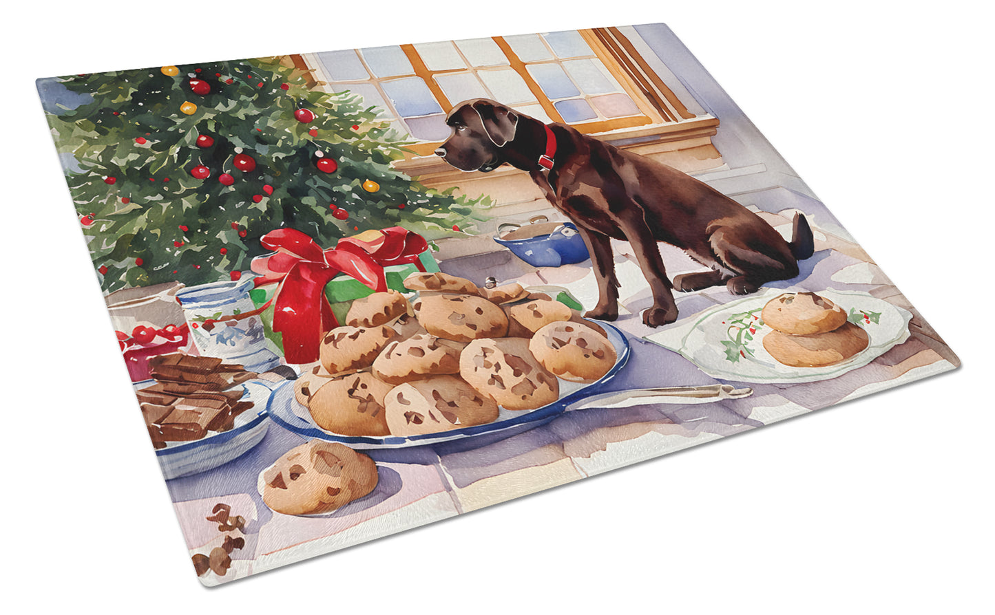 Buy this Labrador Retriever Christmas Cookies Glass Cutting Board