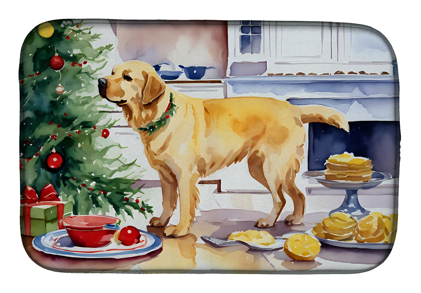 Buy this Labrador Retriever Christmas Cookies Dish Drying Mat