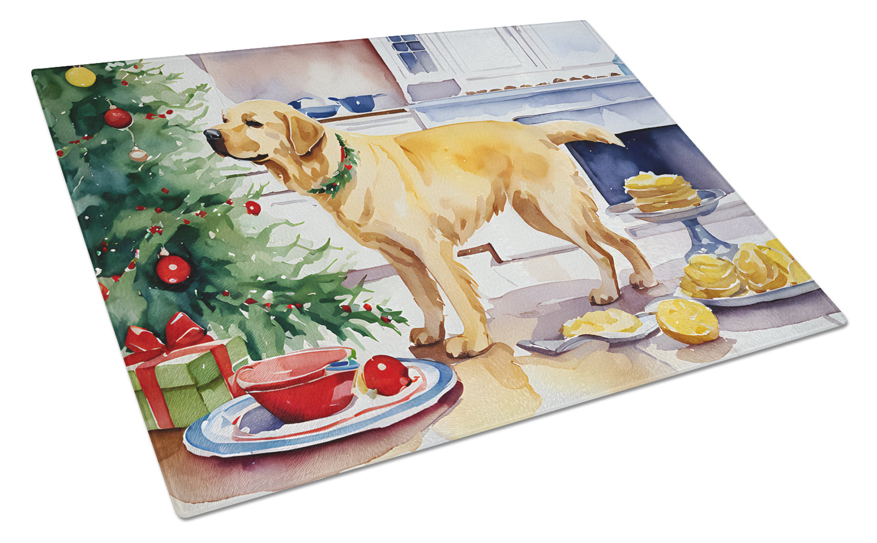 Buy this Labrador Retriever Christmas Cookies Glass Cutting Board