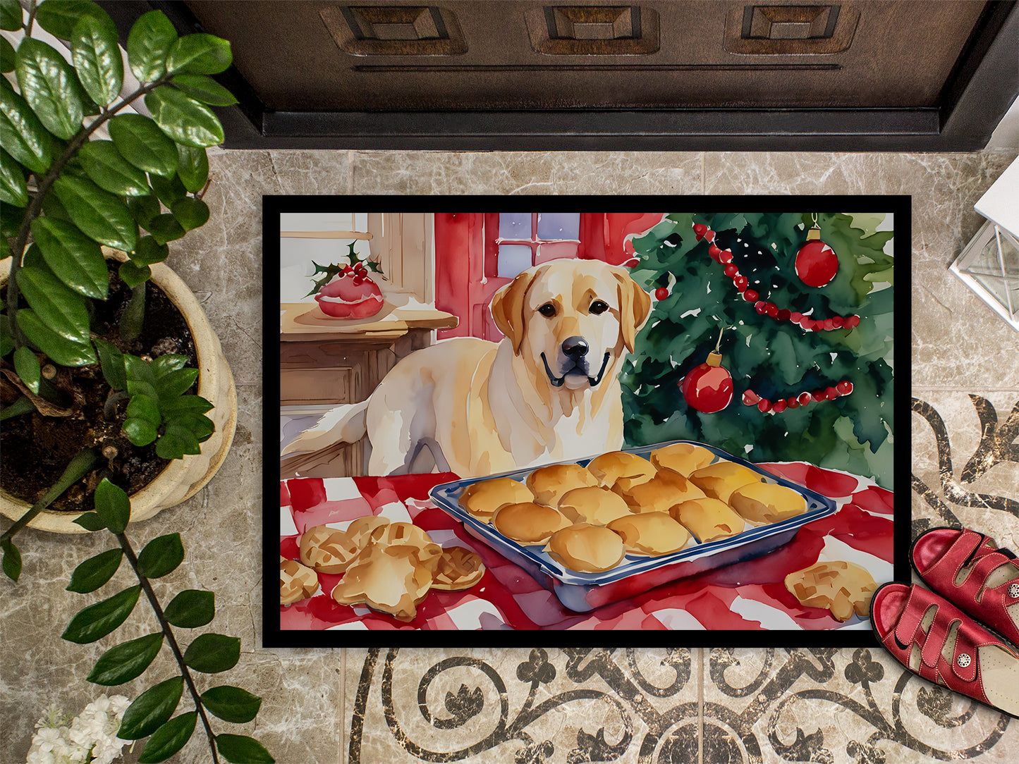 Labrador Retriever Christmas Cookies Doormat