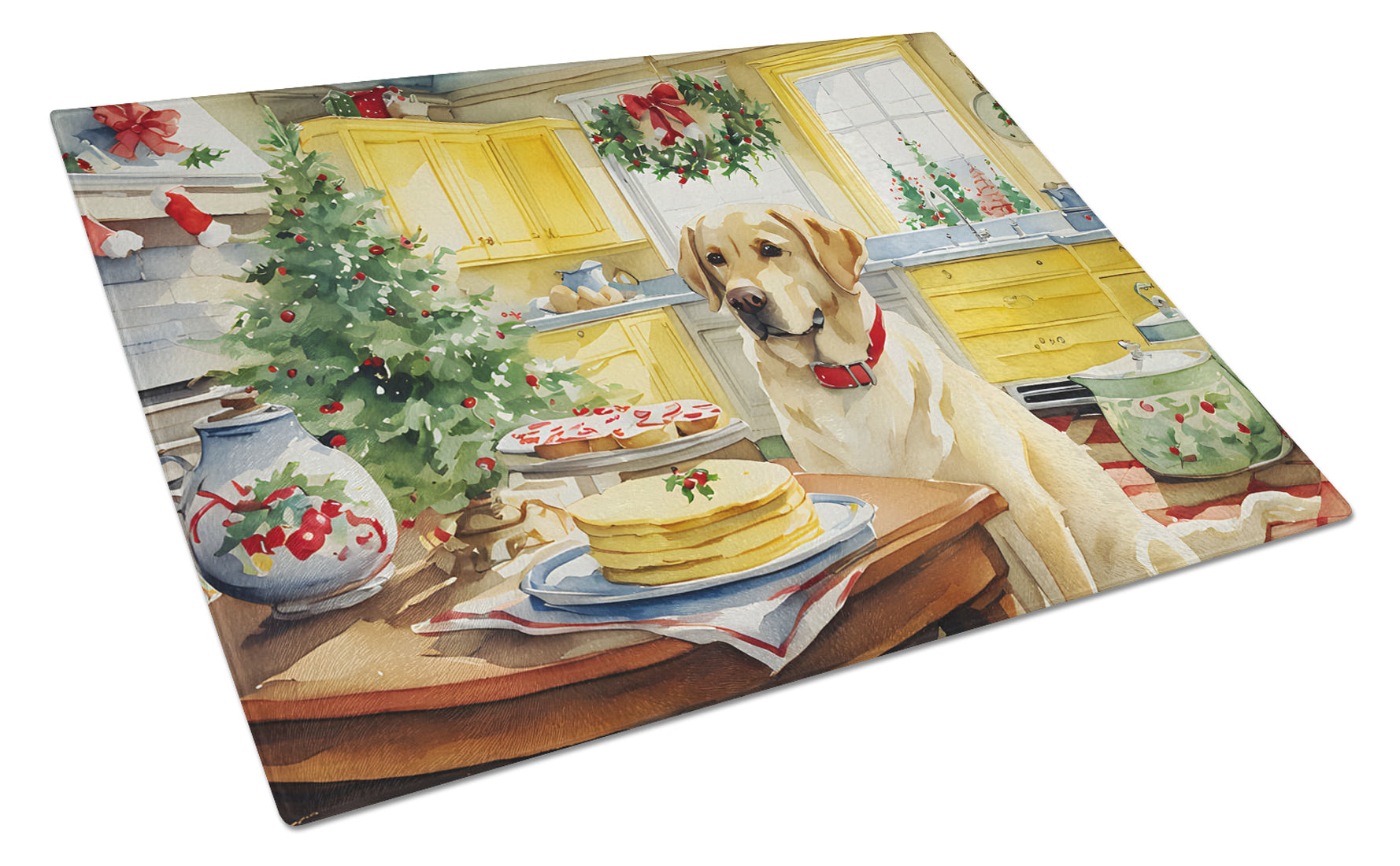 Buy this Labrador Retriever Christmas Cookies Glass Cutting Board