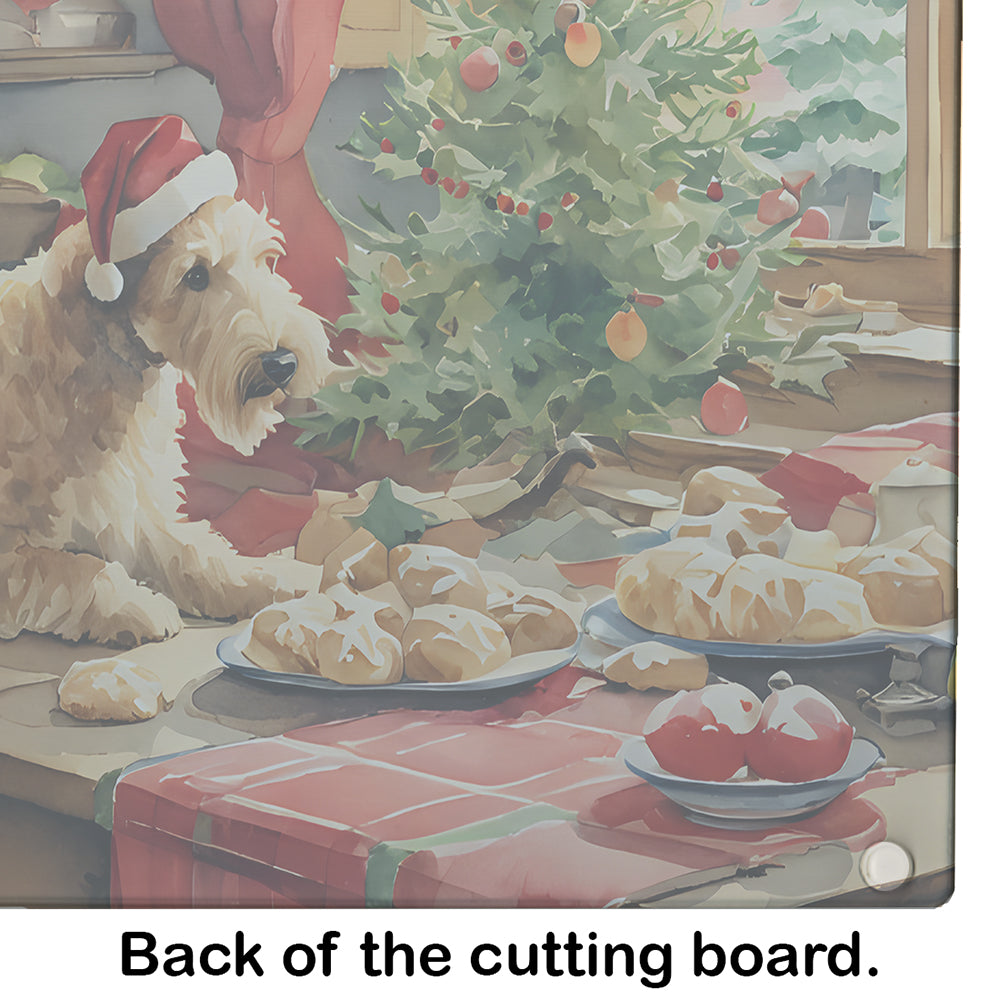 Lakeland Terrier Christmas Cookies Glass Cutting Board