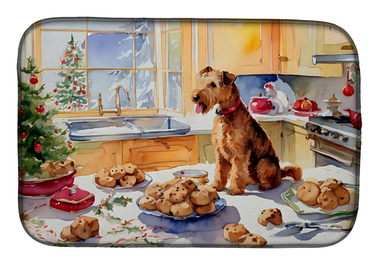 Buy this Lakeland Terrier Christmas Cookies Dish Drying Mat