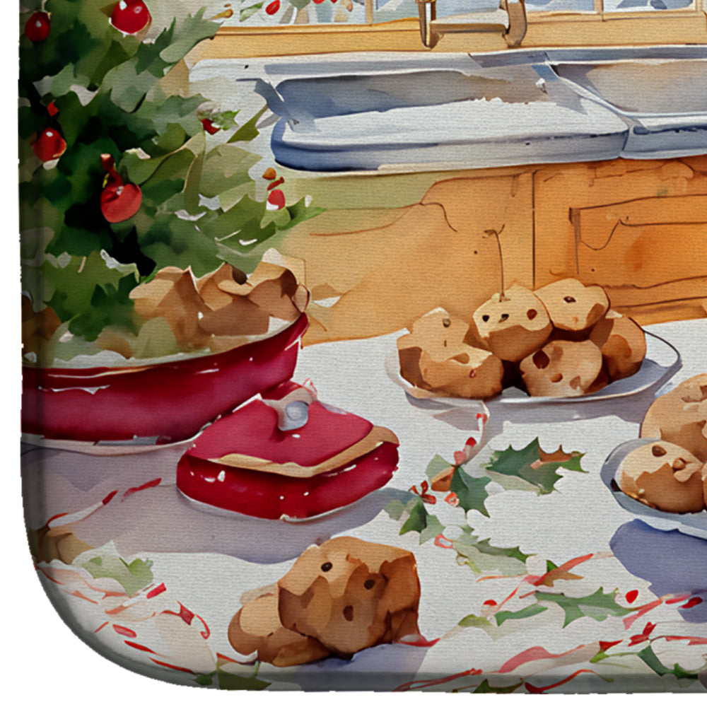 Lakeland Terrier Christmas Cookies Dish Drying Mat