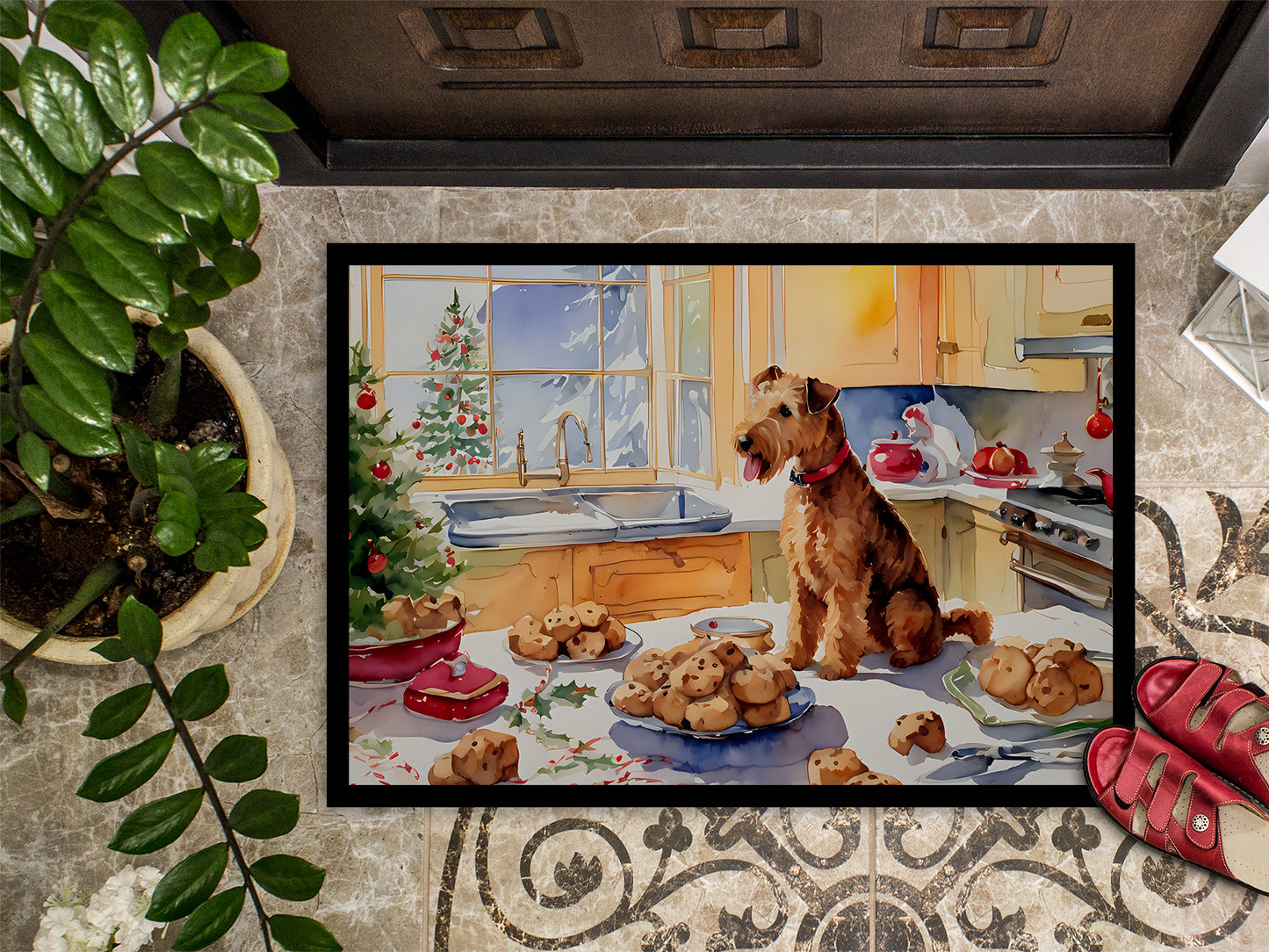 Lakeland Terrier Christmas Cookies Doormat