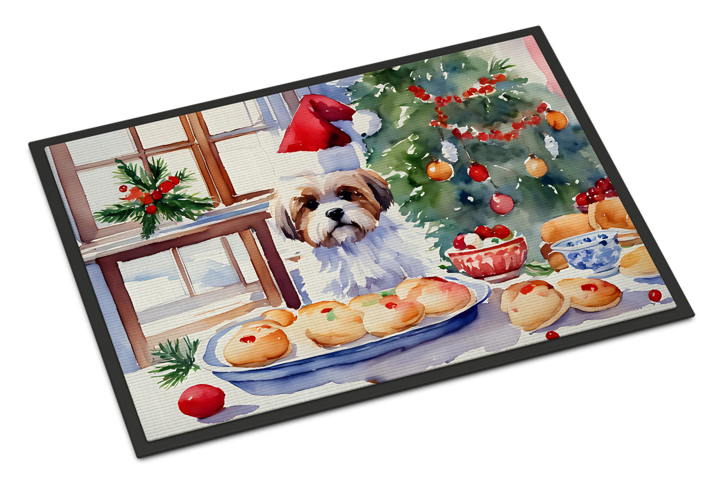 Buy this Lhasa Apso Christmas Cookies Doormat