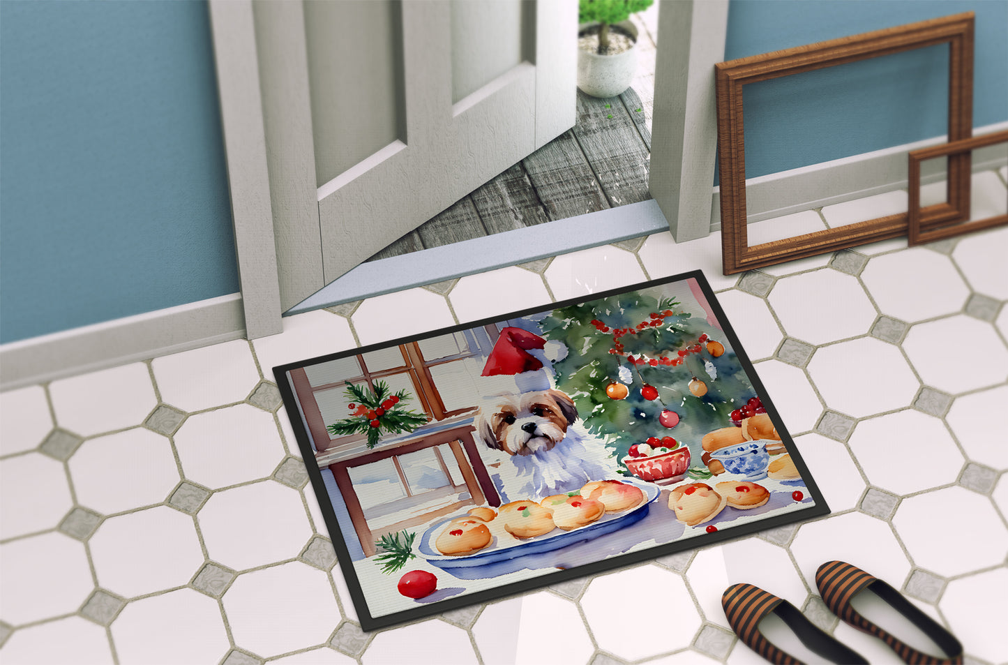 Lhasa Apso Christmas Cookies Doormat