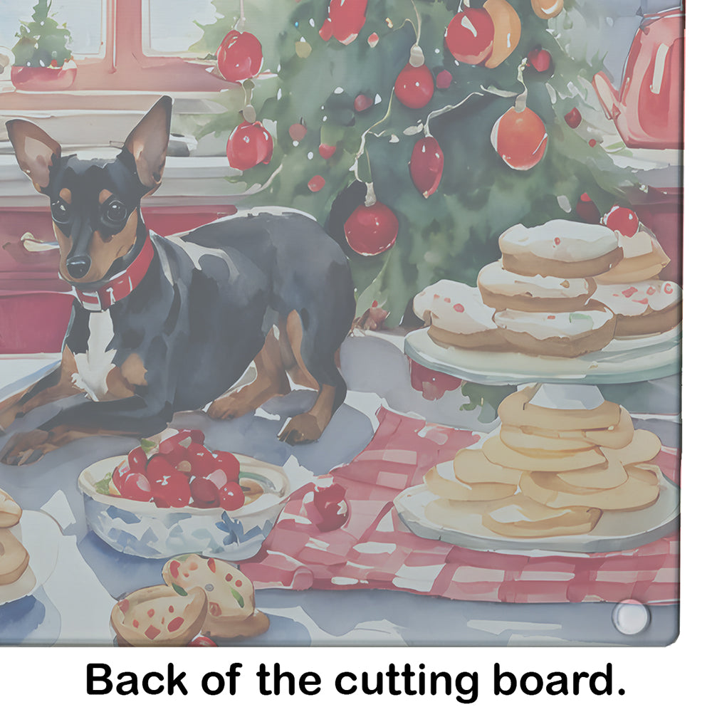 Miniature Pinscher Christmas Cookies Glass Cutting Board