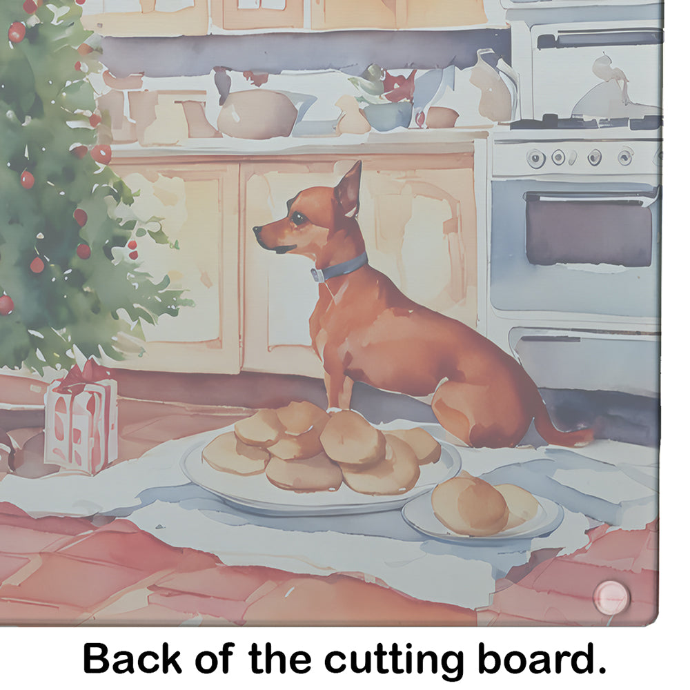 Miniature Pinscher Christmas Cookies Glass Cutting Board