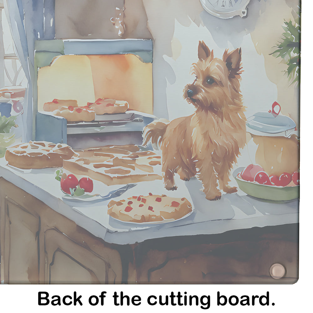 Norwich Terrier Christmas Cookies Glass Cutting Board