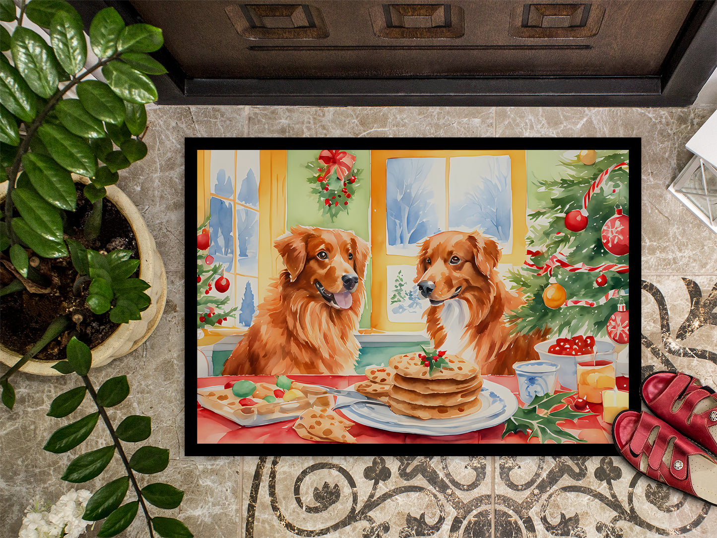 Nova Scotia Duck Toller Christmas Cookies Doormat