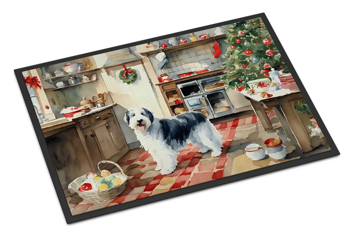 Buy this Old English Sheepdog Christmas Cookies Doormat