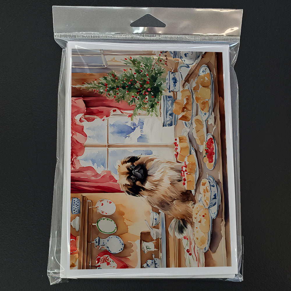 Pekingese Christmas Cookies Greeting Cards Pack of 8