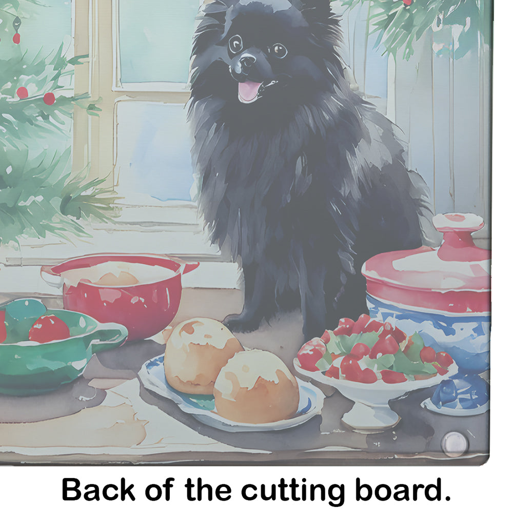 Pomeranian Christmas Cookies Glass Cutting Board