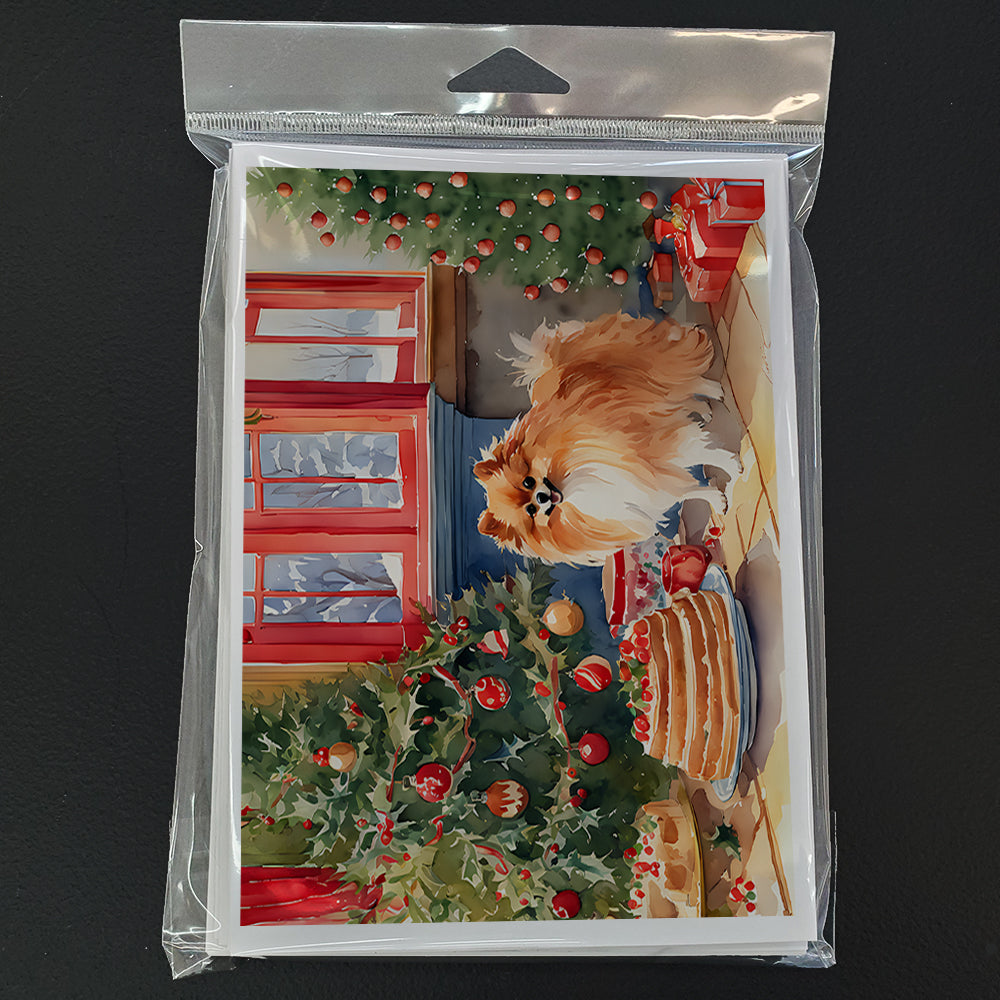 Pomeranian Christmas Cookies Greeting Cards Pack of 8