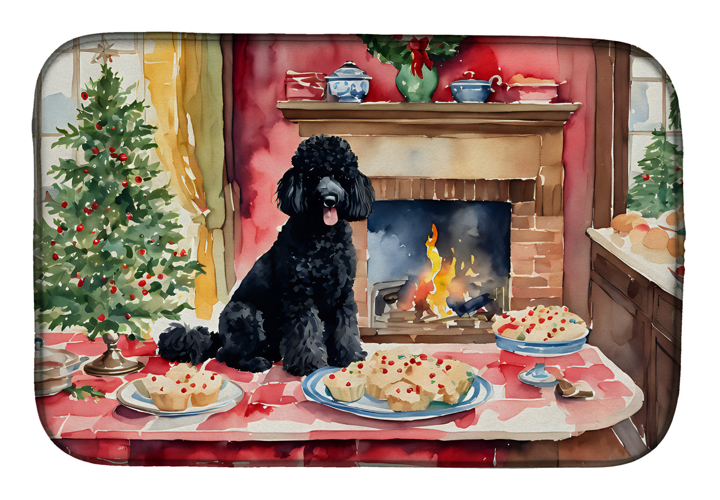 Buy this Poodle Christmas Cookies Dish Drying Mat