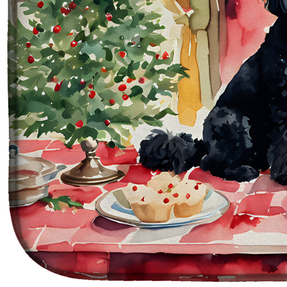 Poodle Christmas Cookies Dish Drying Mat