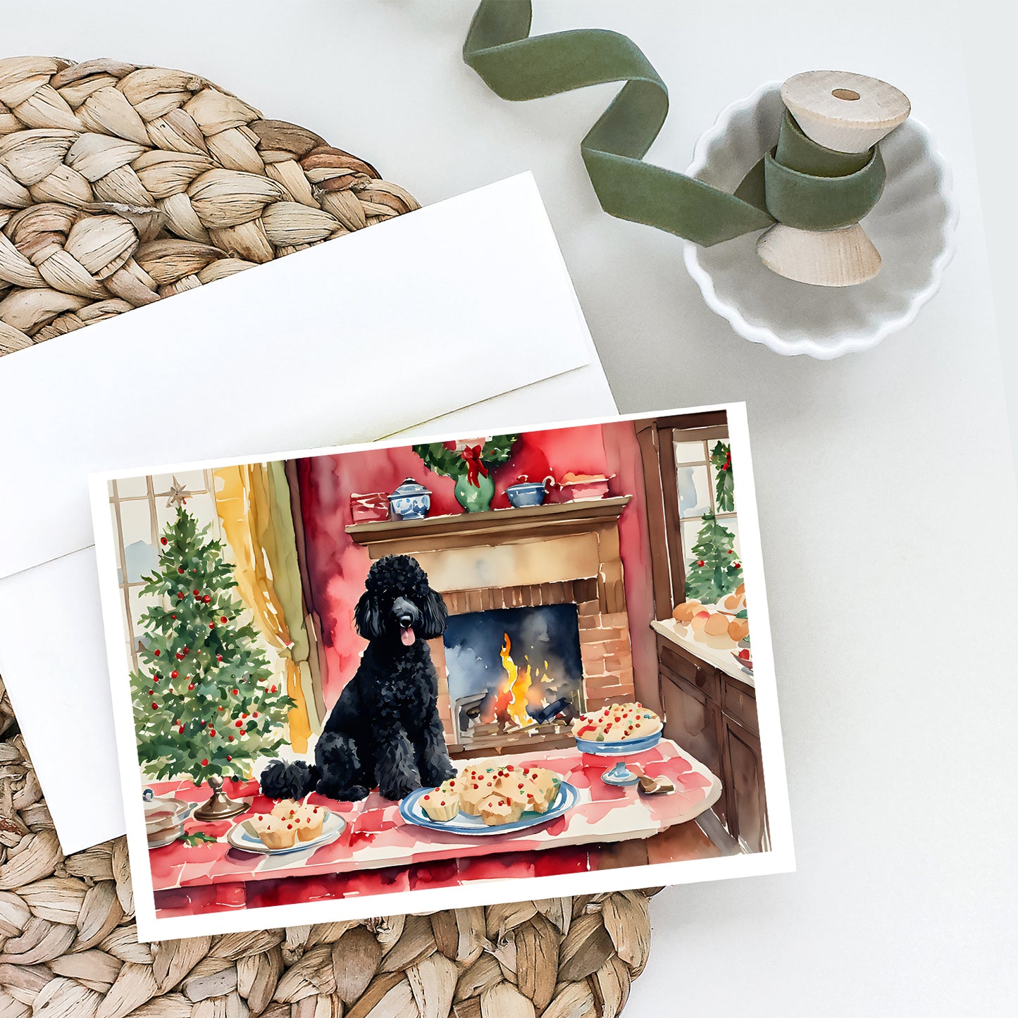 Poodle Christmas Cookies Greeting Cards Pack of 8