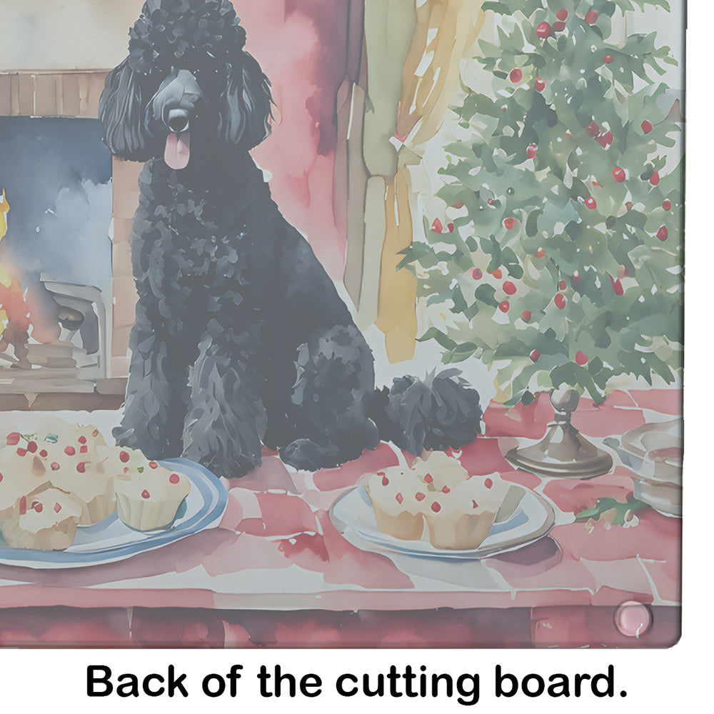 Poodle Christmas Cookies Glass Cutting Board