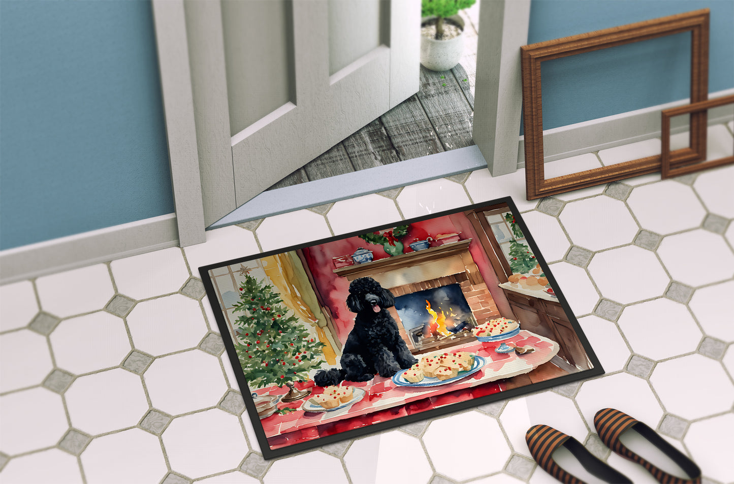 Poodle Christmas Cookies Doormat