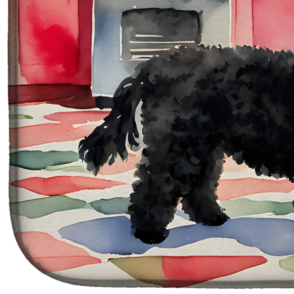 Poodle Christmas Cookies Dish Drying Mat