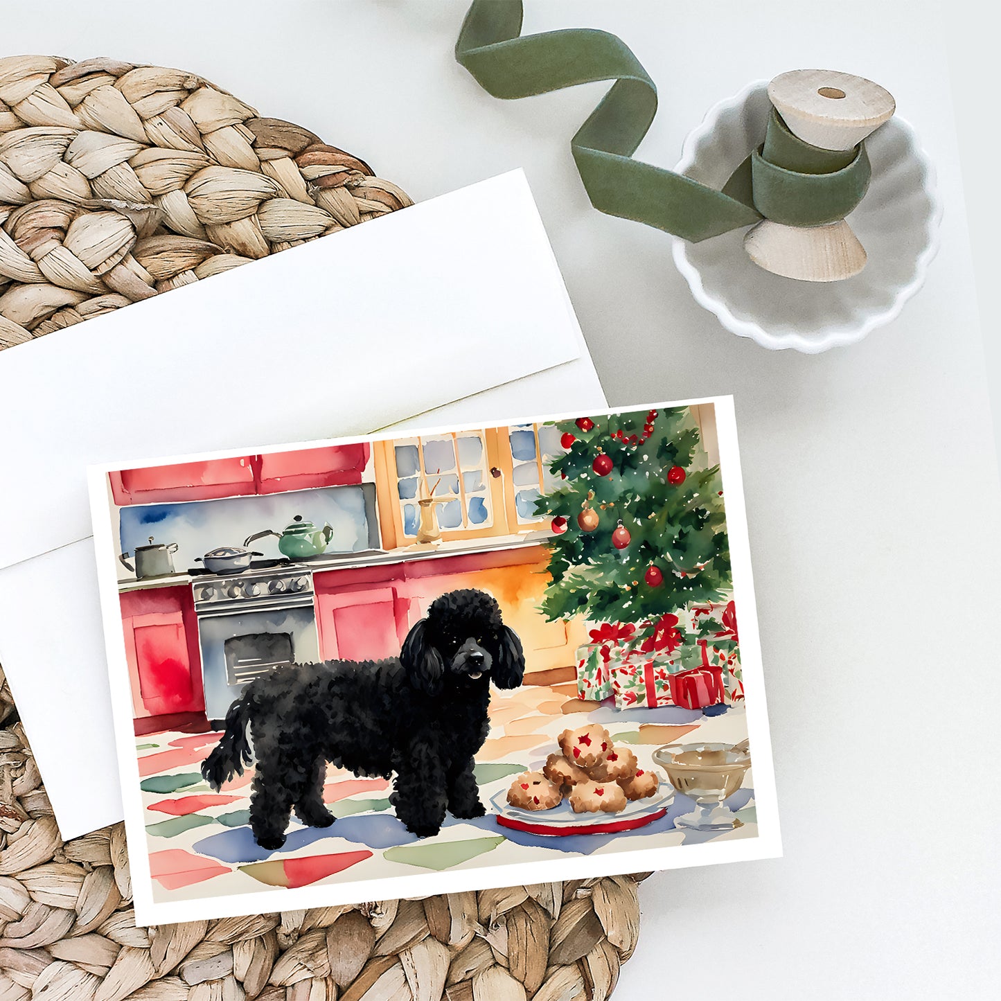 Poodle Christmas Cookies Greeting Cards Pack of 8