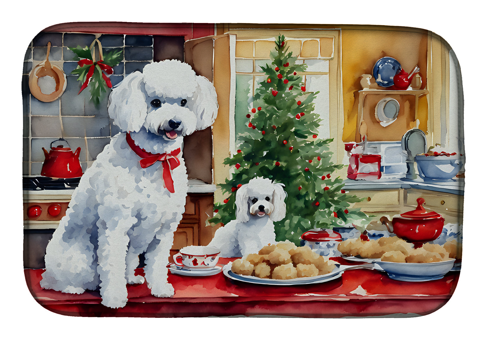 Buy this Poodle Christmas Cookies Dish Drying Mat